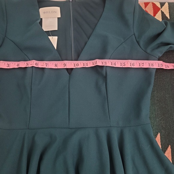 NWT Anthropologie BHLDN Valdis Dress Sz 12 Holly Emerald Green Fit & Flare - Picture 10 of 12